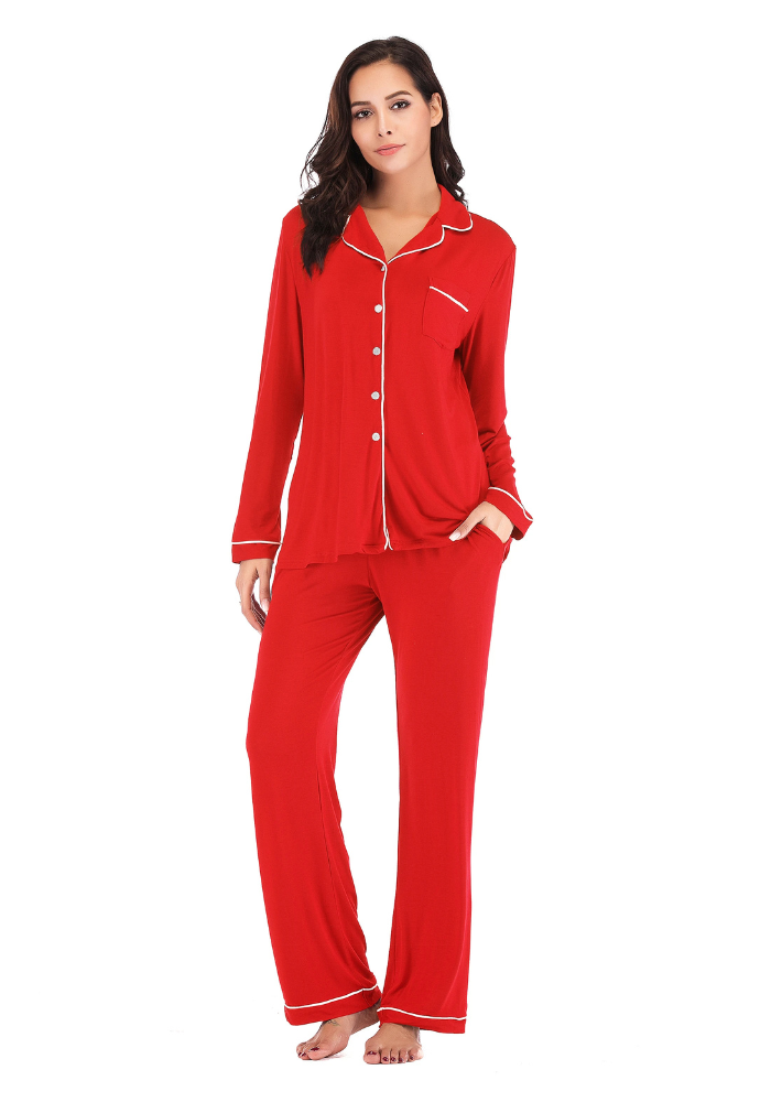 Pyjama Rouge Élégant pas cher