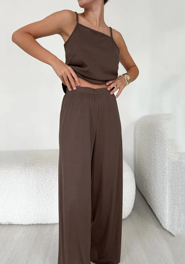 Pyjama Pantalon Marron Femme pas cher