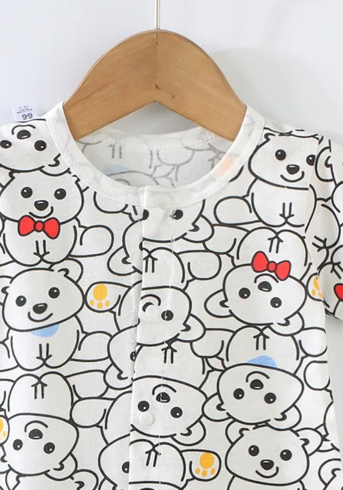 Pyjama Blanc Bébé Été Ourson