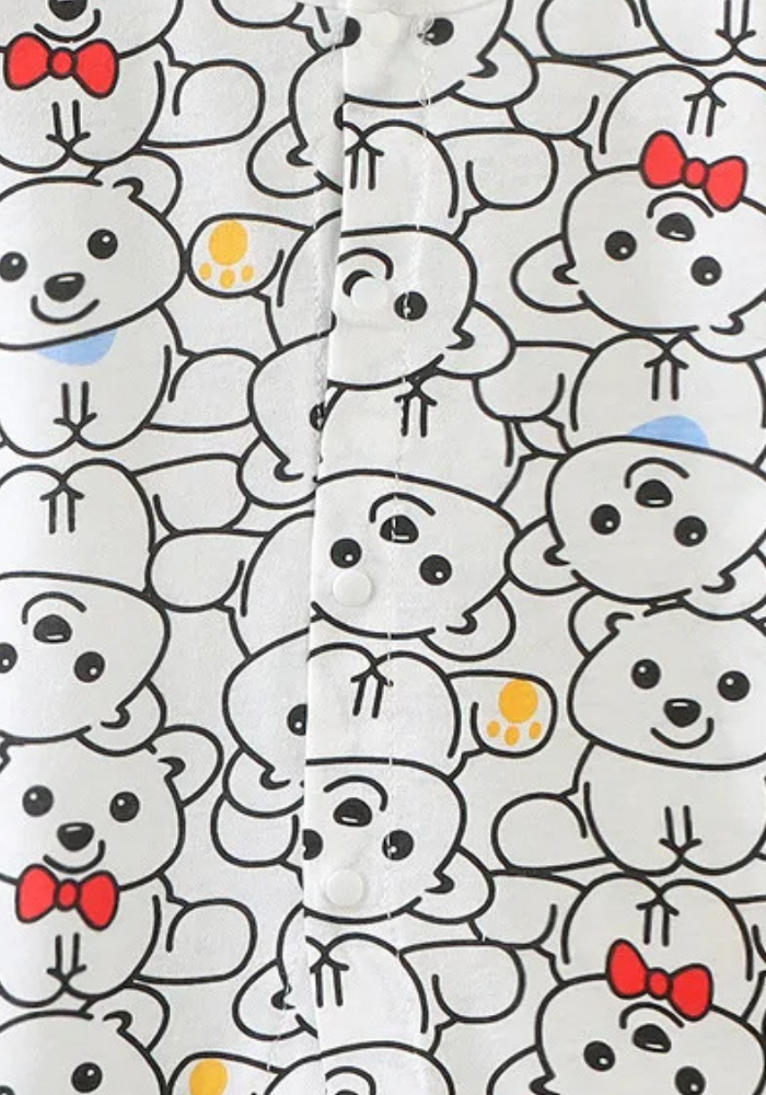 Pyjama Blanc Bébé Été Ourson pas cher