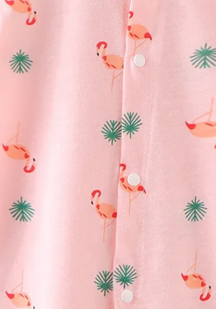 Pyjama Bébé Été Flamant Rose pas cher