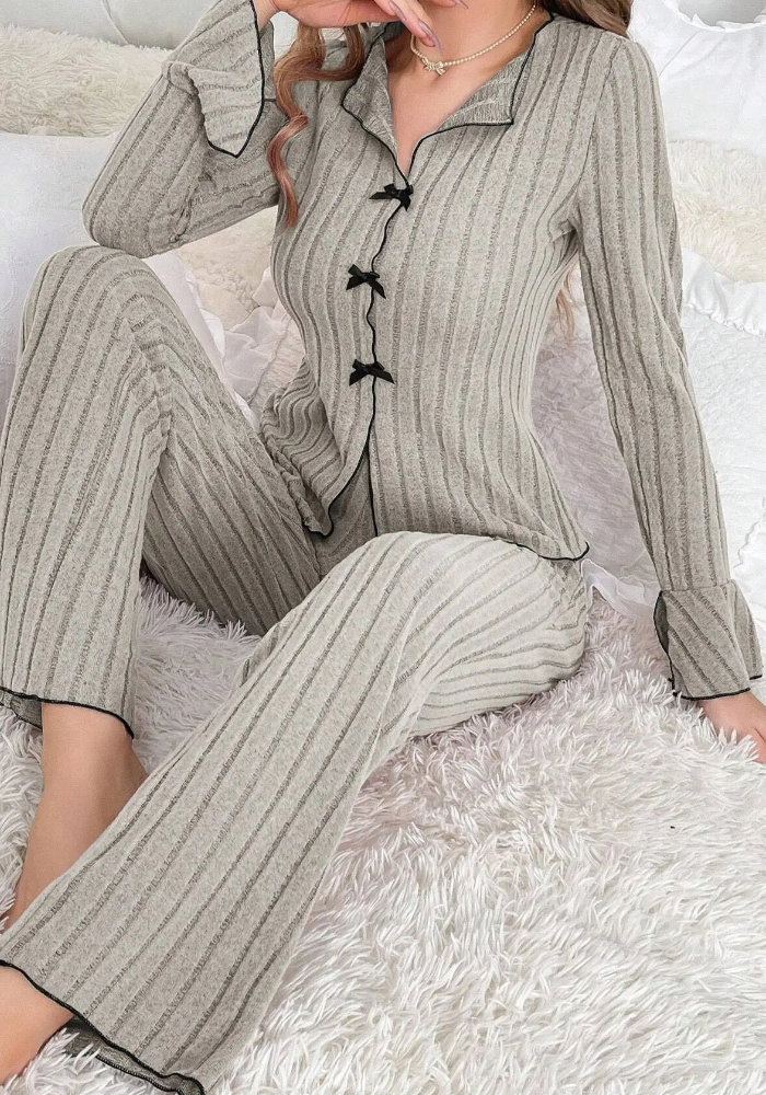 Pyjama Coton Gris Femme