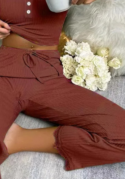 Pyjama Simple Terracotta Femme pas cher