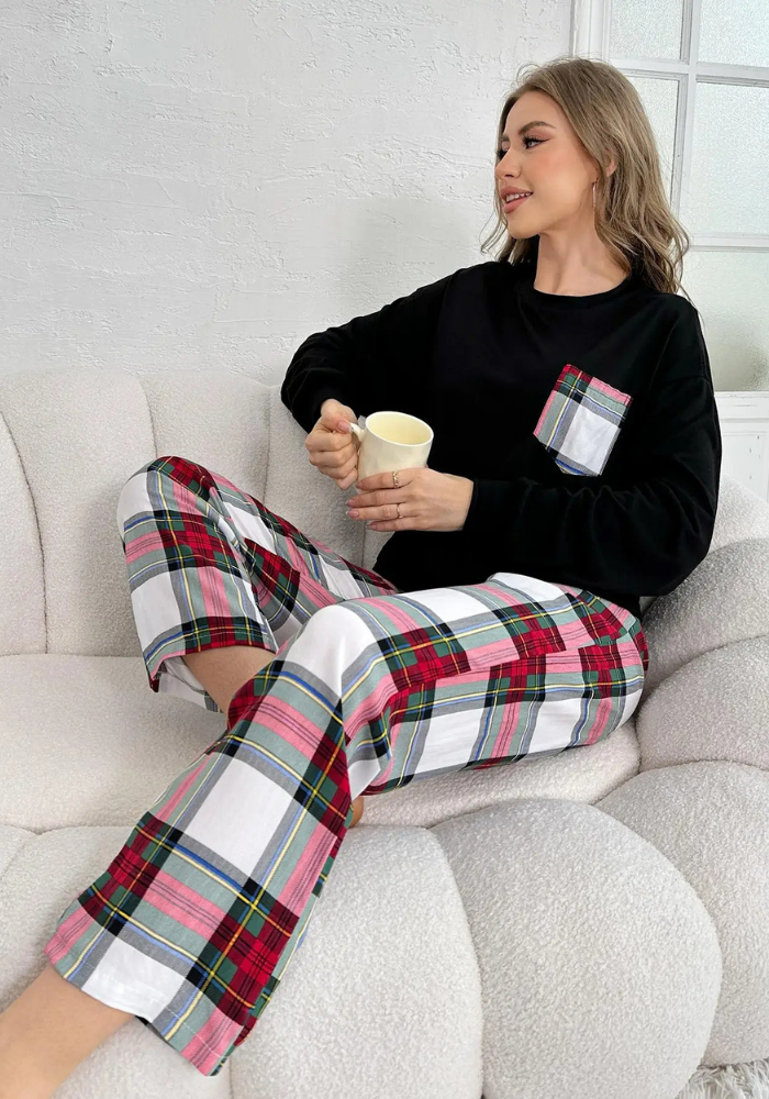 Pyjama Carreaux Femme pas cher