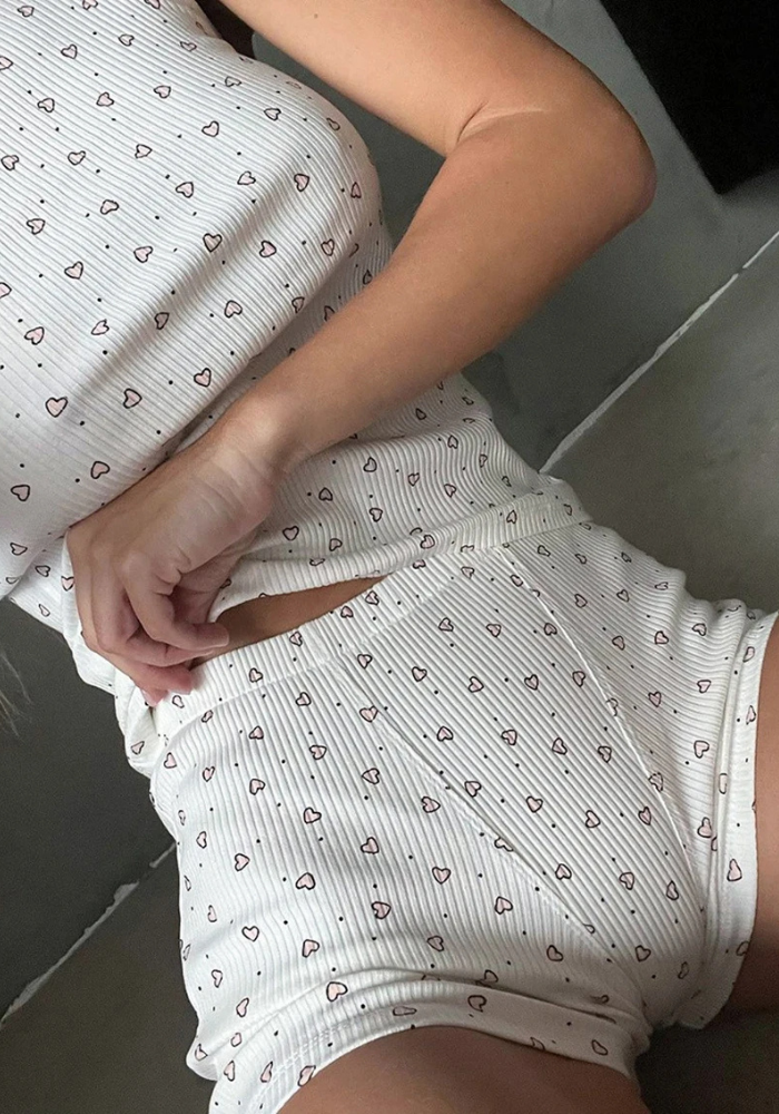 Pyjama Mignon Cœur Femme