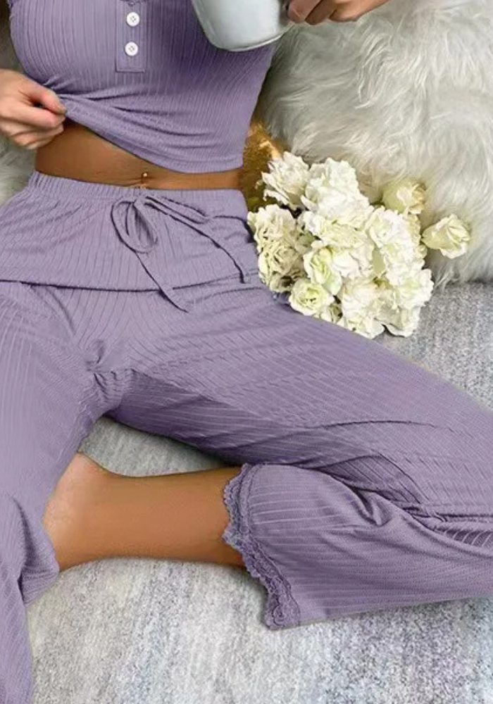 Pyjama Simple Violet Femme pas cher