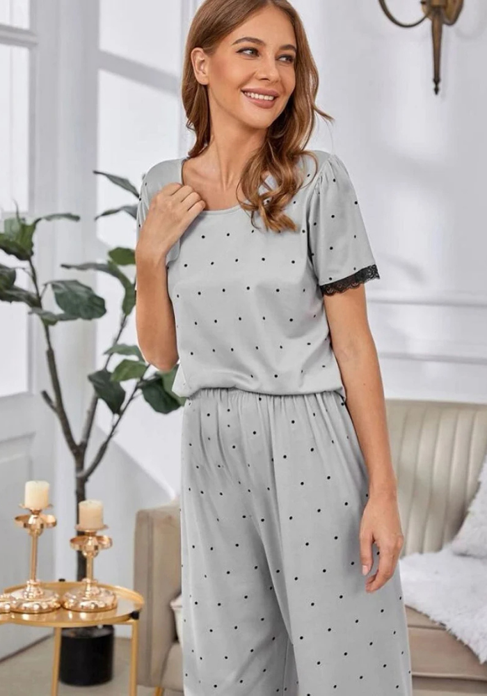 Pyjama Pantalon Gris Femme