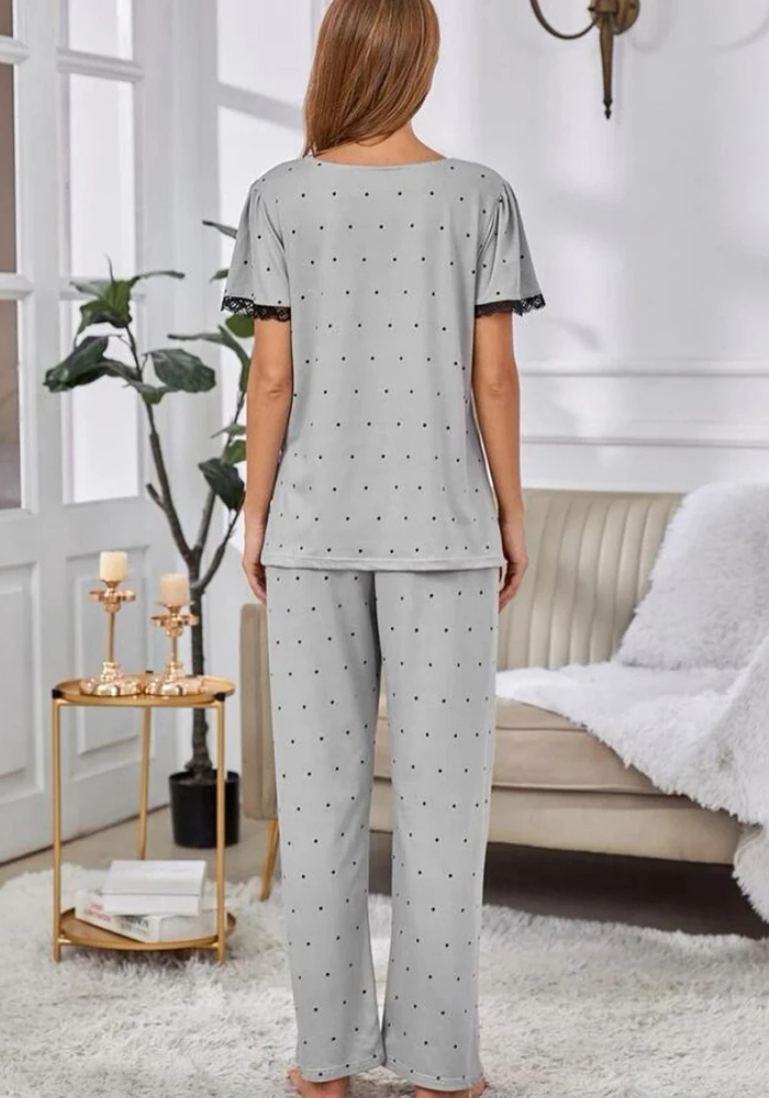 Pyjama Pantalon Gris Femme pas cher