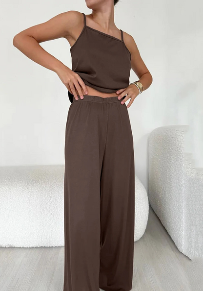 Pyjama Pantalon Marron Femme pas cher