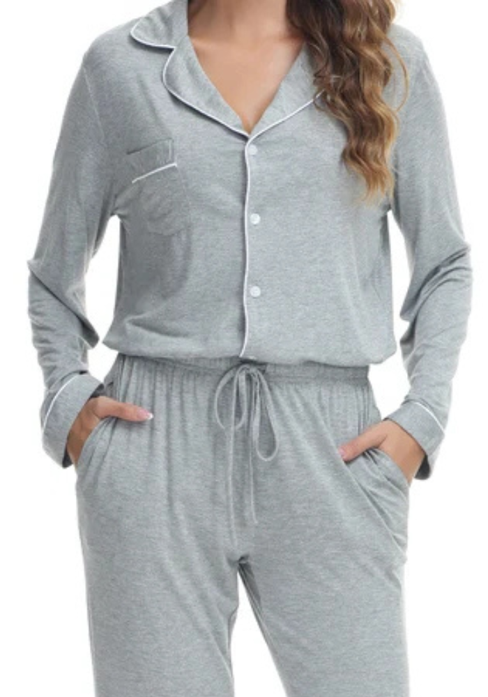 Pyjama Gris Clair Élégant