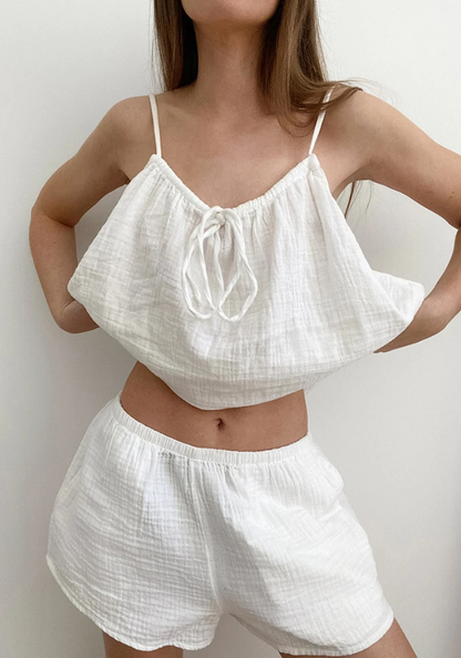 Pyjama Short Gaze de Coton Femme