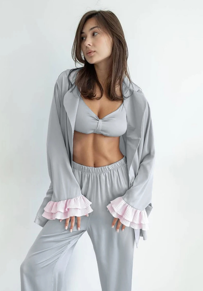 Pyjama Gris Tendance Femme pas cher