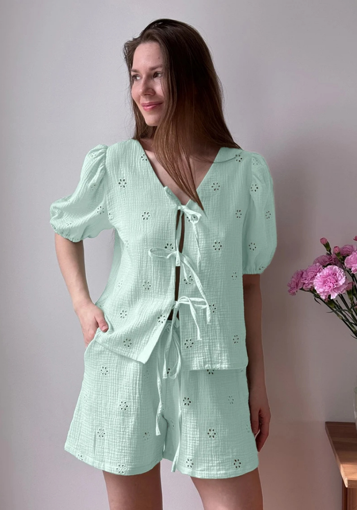 Pyjama Vert Menthe Femme