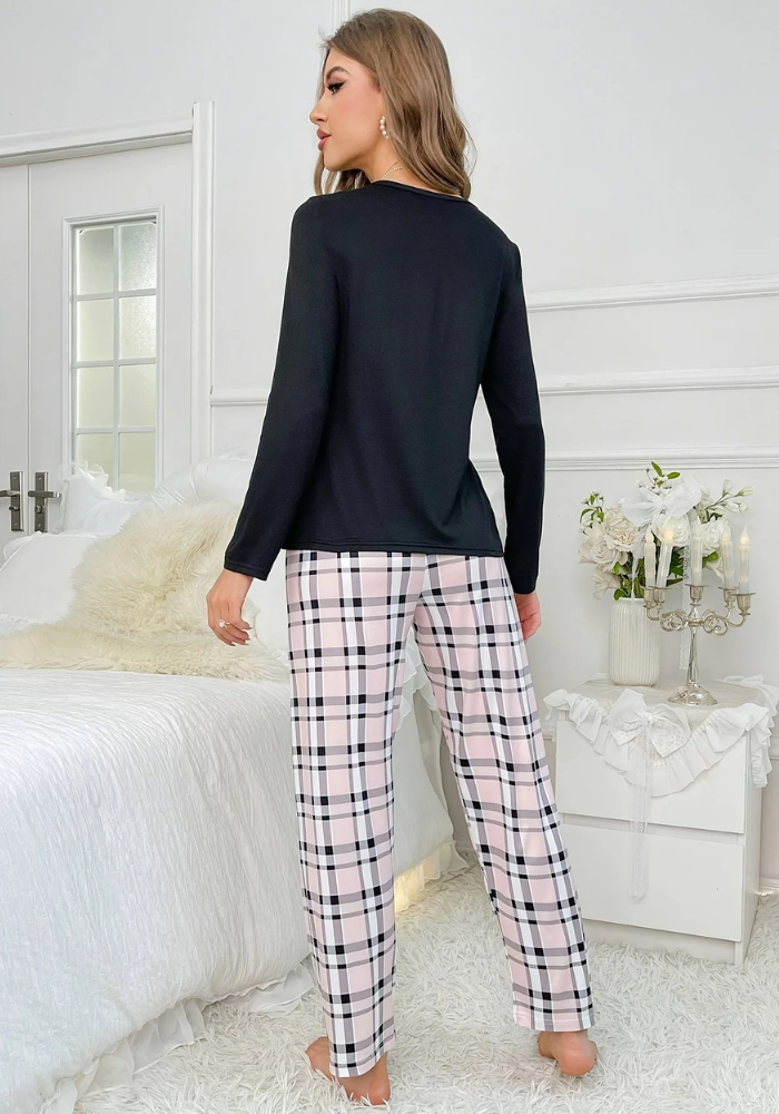 Pyjama Doux Carreaux Femme pas cher