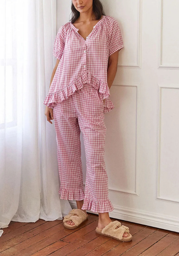 Pyjama Carreaux Vintage Femme pas cher