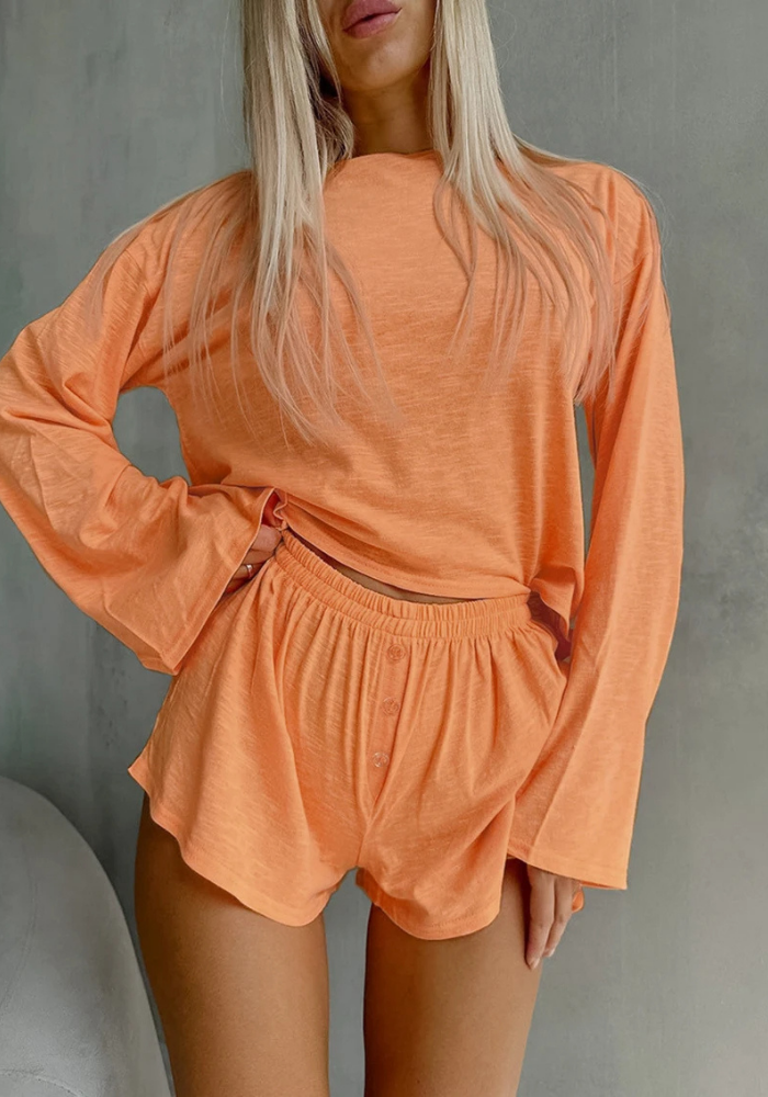 Pyjama Short Orange Fluo Femme