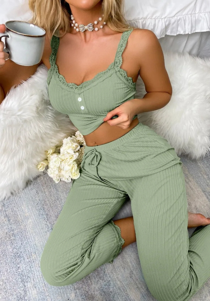 Pyjama Simple Vert Femme