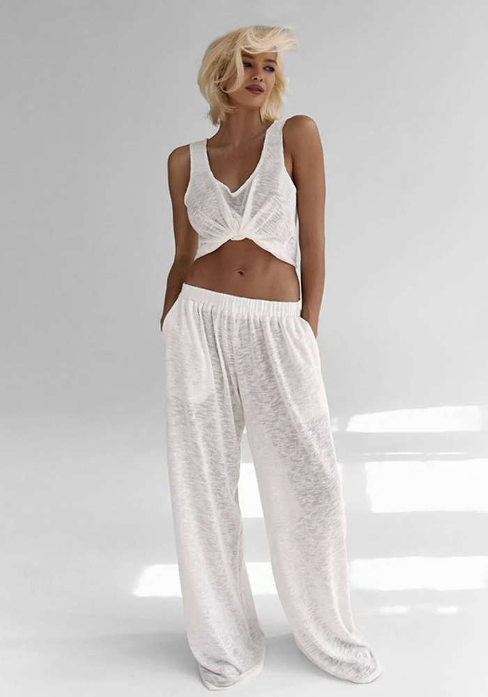 Pyjama Léger Blanc Femme