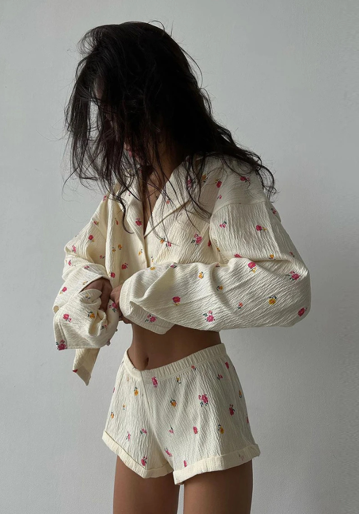 Pyjama Short Floral Femme