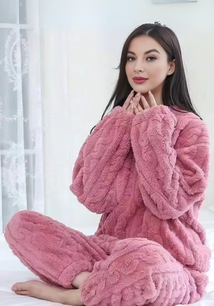 Pyjama Polaire Rose Femme