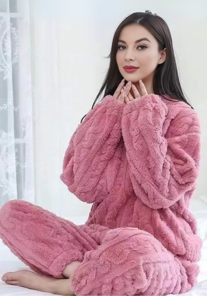 Pyjama Polaire Rose Femme