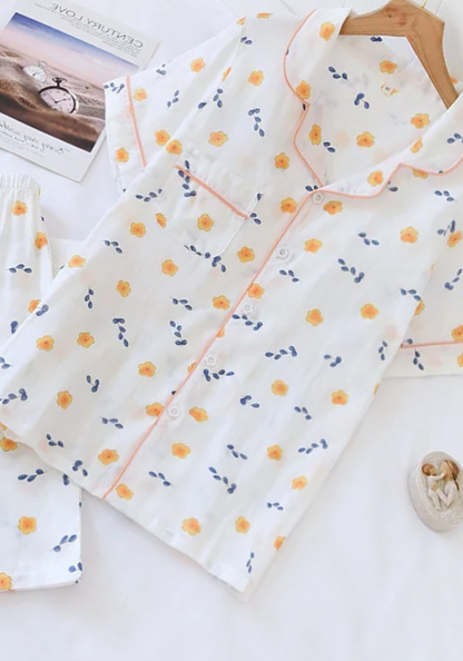 Pyjama Floral Jaune Femme