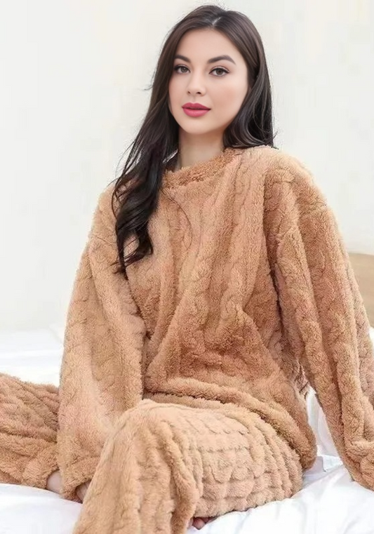 Pyjama Polaire Beige Femme