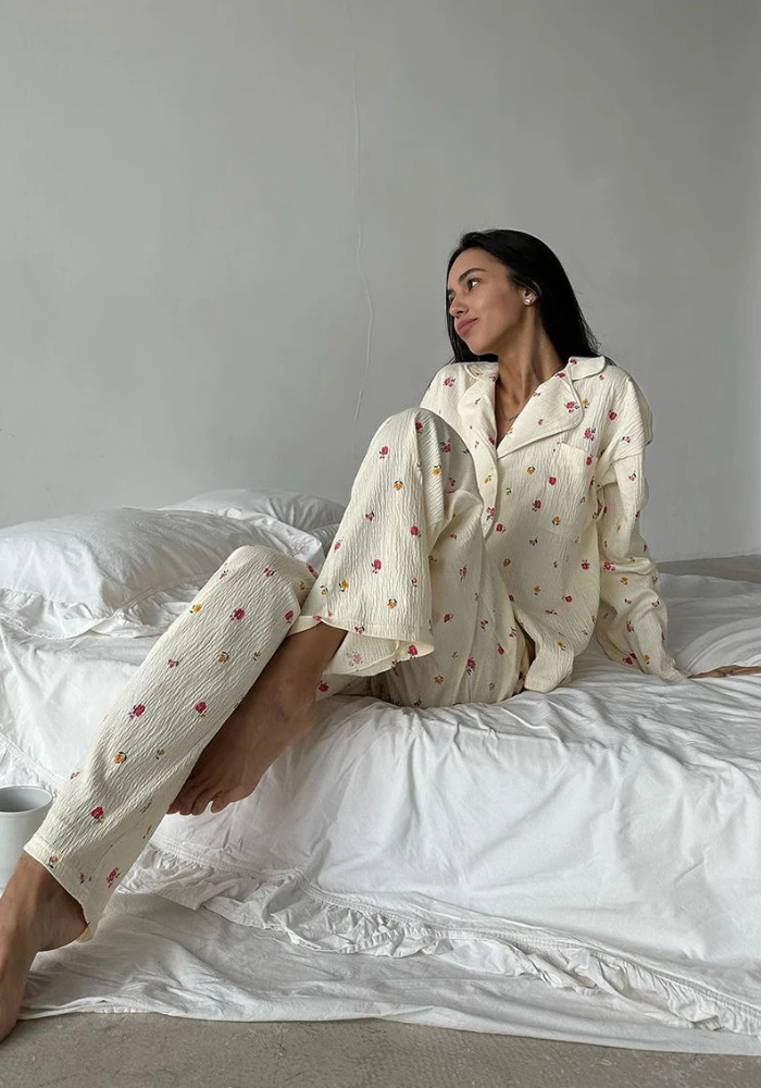 Pyjama Fleuri Femme pas cher