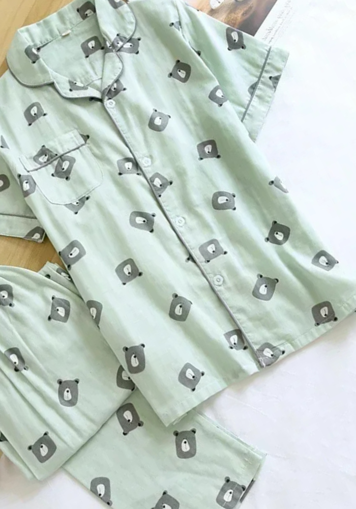 Pyjama Vert Ourson Femme
