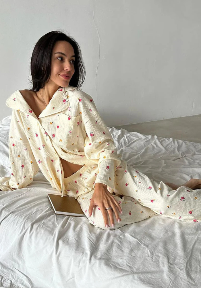 Pyjama Fleuri Femme pas cher