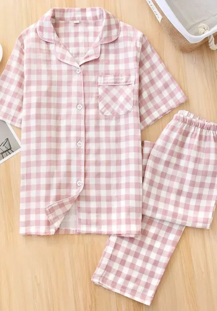 Pyjama Pantalon Vichy Rose Femme