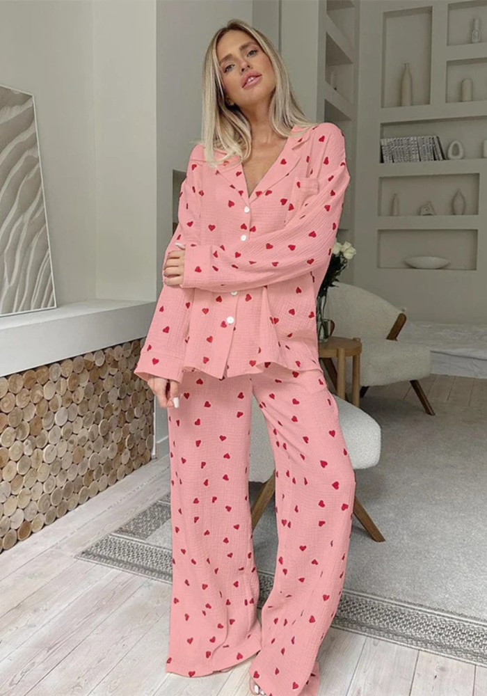 Pyjama Femme Cœur Rouge