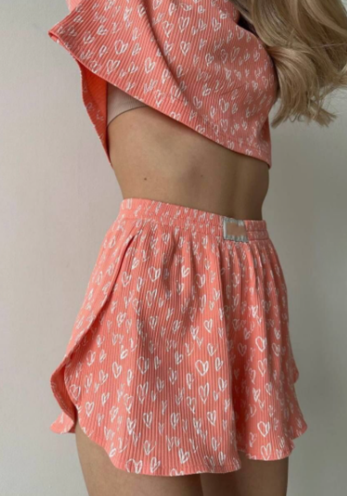 Pyjama Short Orange Femme