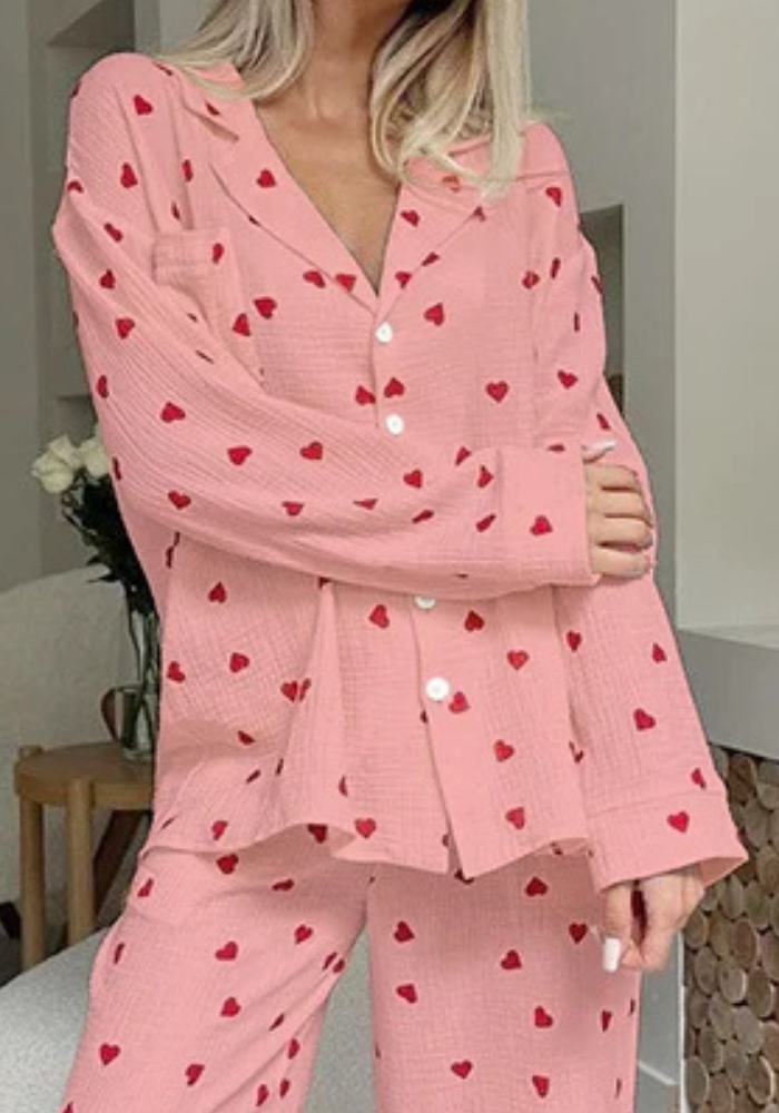 Pyjama Femme Cœur Rouge