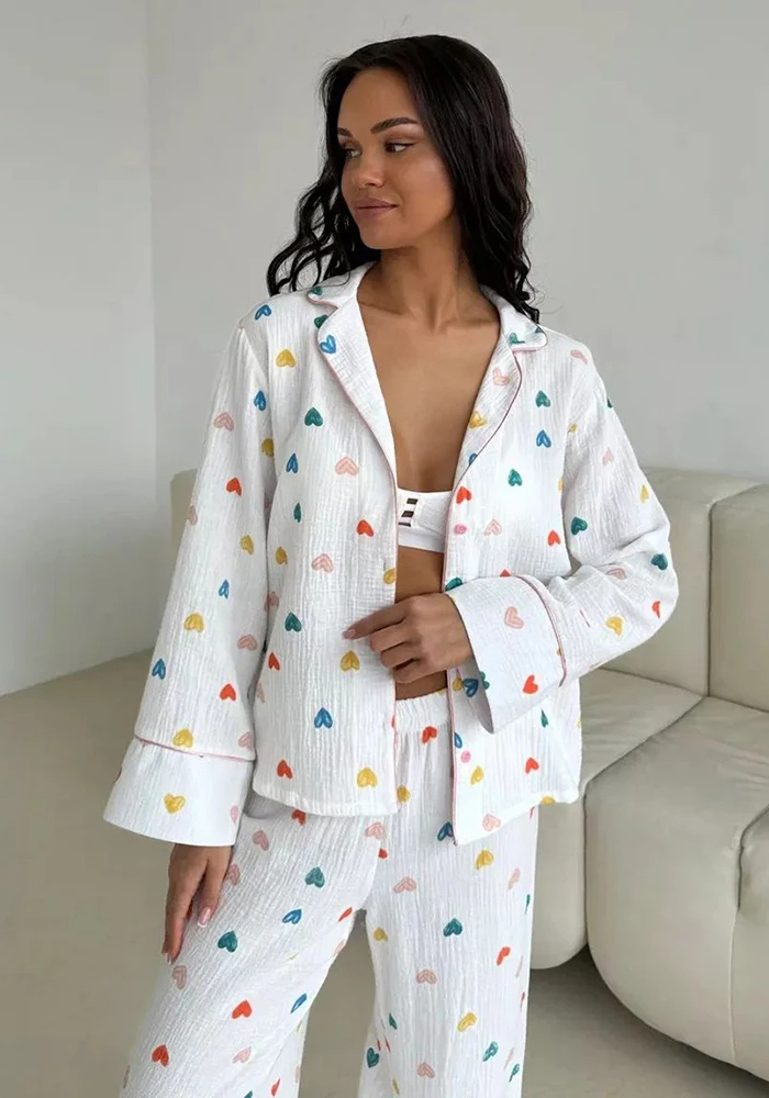 Pyjama Cœur Multicolore Femme