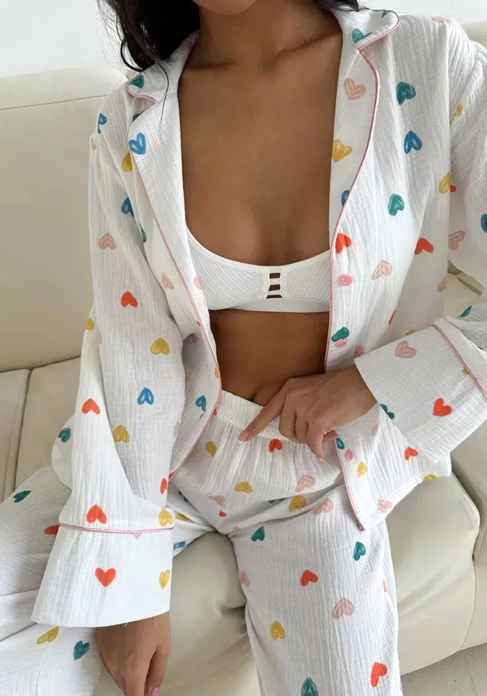 Pyjama Cœur Multicolore Femme pas cher