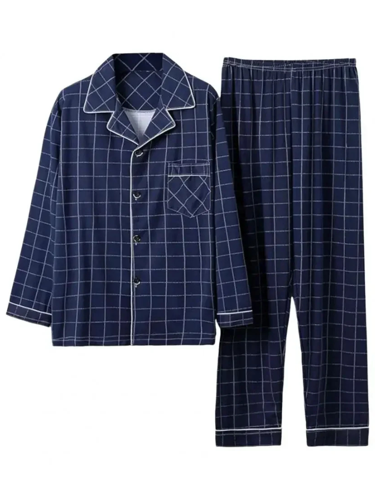 Pyjama Chemise Homme Bleu