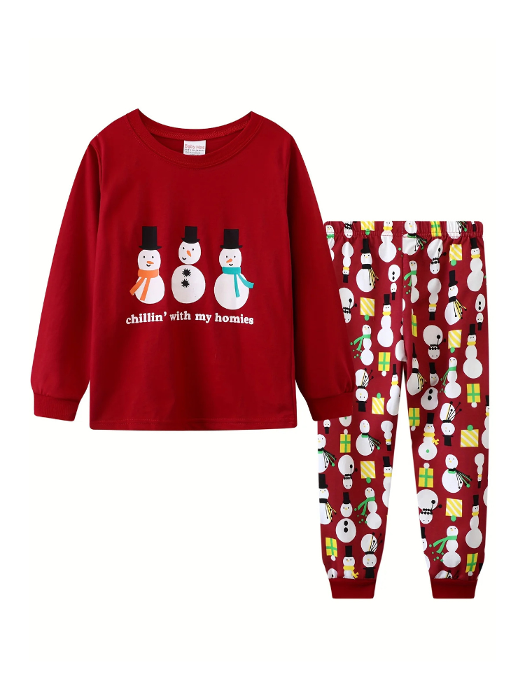 Pyjama de Noël Enfant Bonhomme de Neige