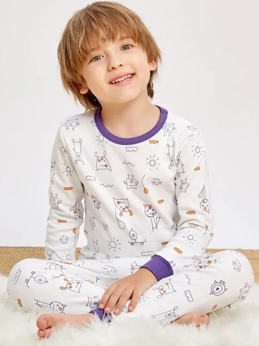 Pyjama Enfant Blanc Dessins