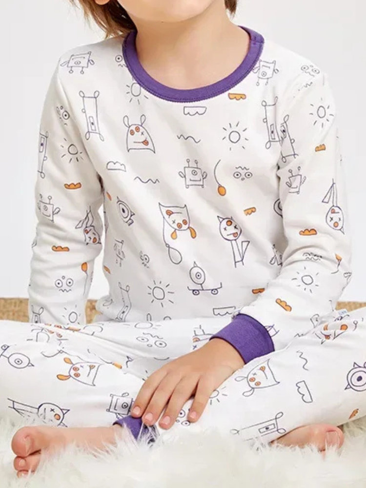 Pyjama Enfant Blanc Dessins