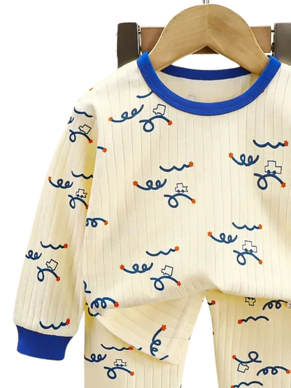 Pyjama Garçon Crème et Bleu