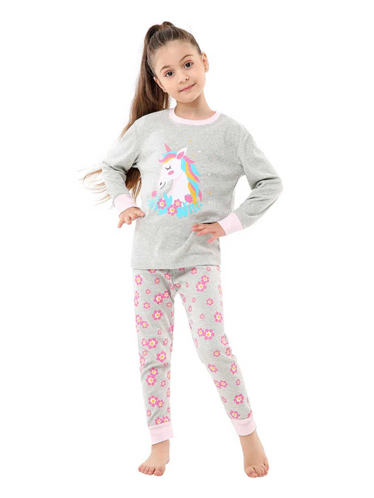 Pyjama Licorne Fille Gris