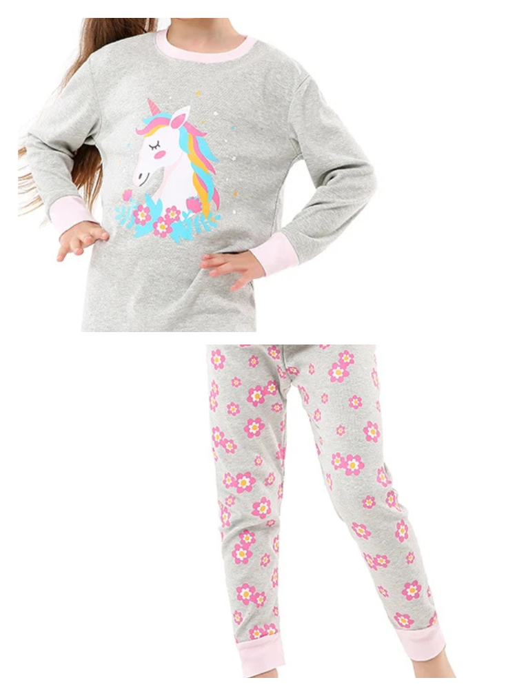 Pyjama Licorne Fille Gris