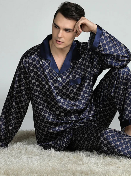 Pyjama Homme Satin bleu