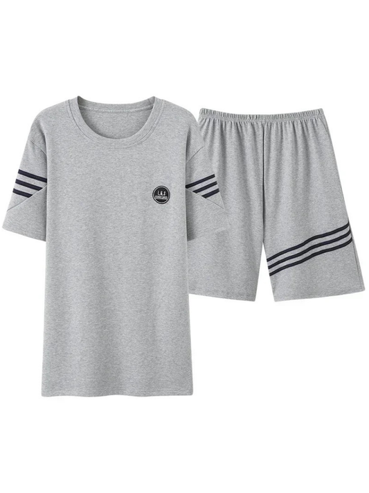 Pyjama Short Homme Gris