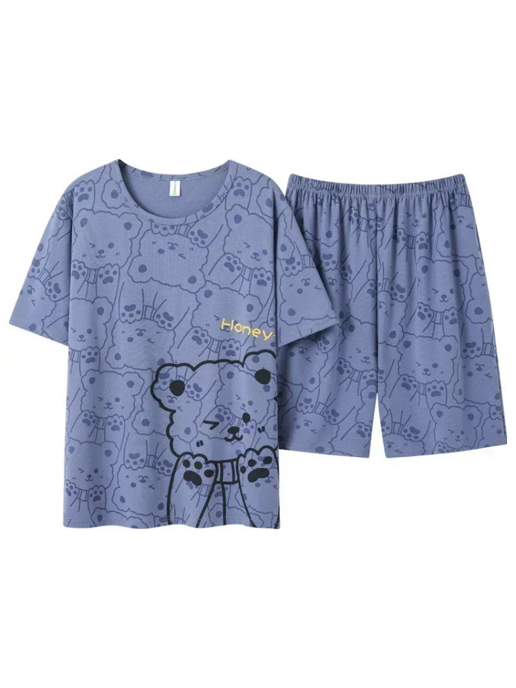 Pyjama Short Homme bleu ours