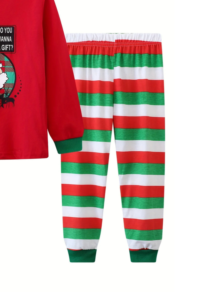 Pyjama de Noël Enfant vert blanc rouge