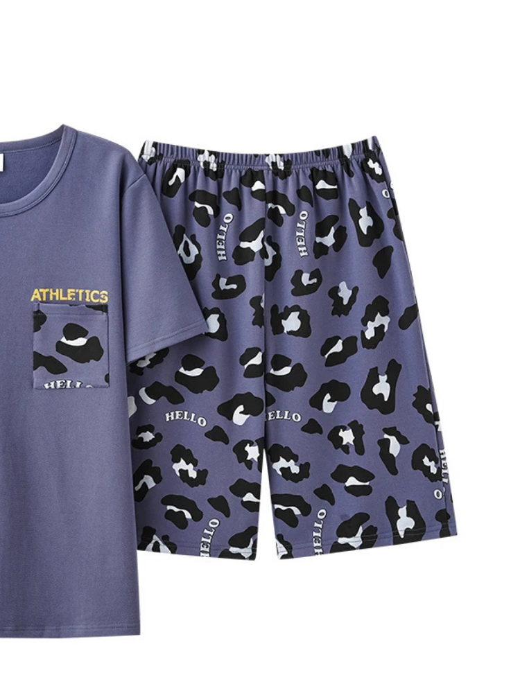 Pyjama Short Homme bleu violet