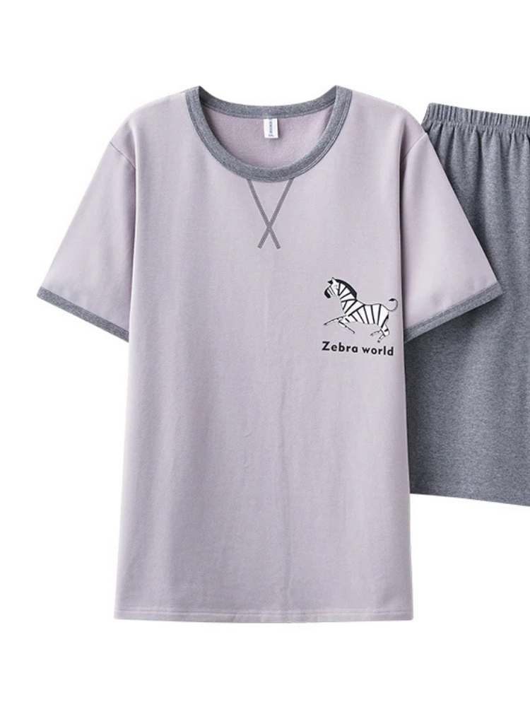 Pyjama Short violet Zèbre