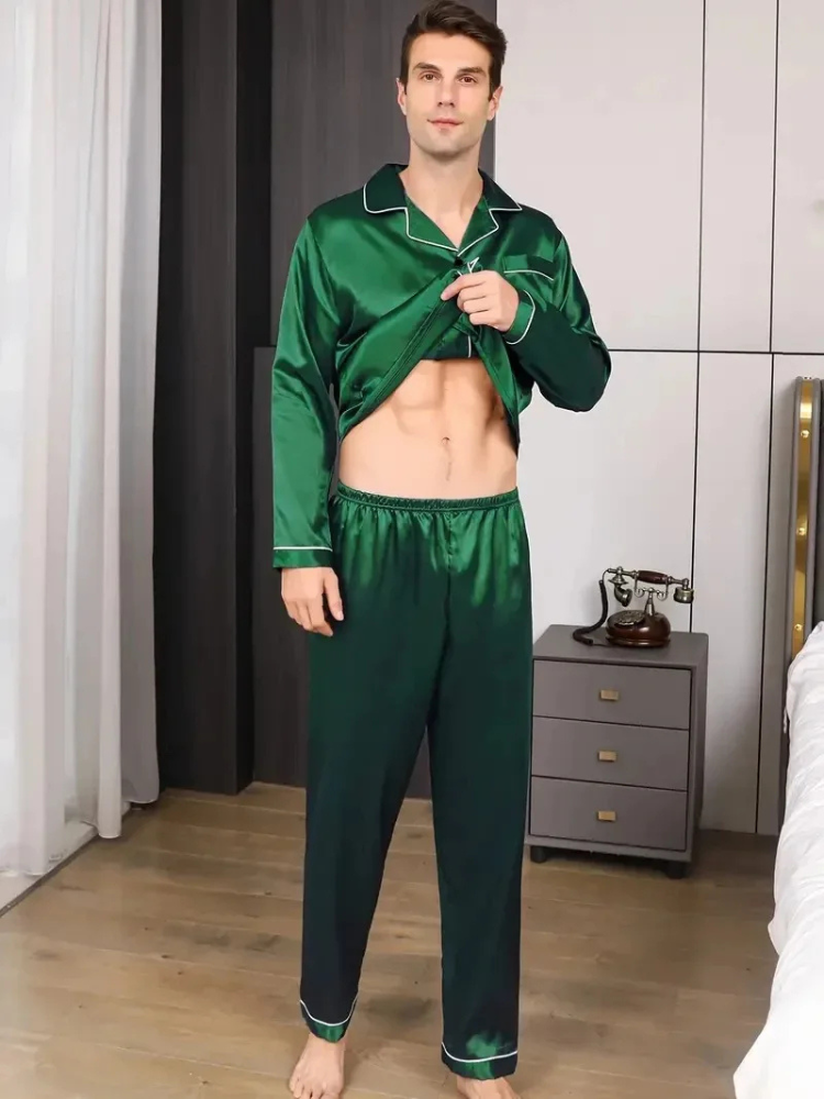 Pyjama Satin pantalon Vert